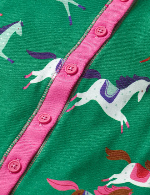 Cosy All-in-one Pajamas - Green Horses Cosy All-in-one Pajamas - Green Horses