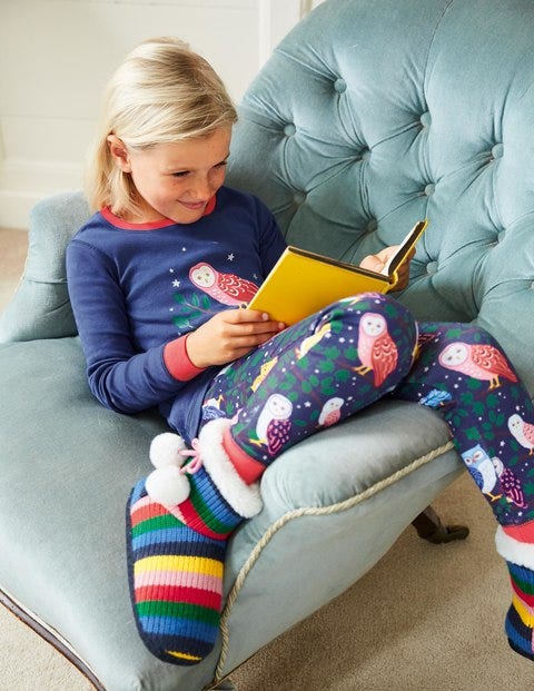 Cosy Long John Pajamas - Starboard Blue Owls Cosy Long John Pajamas - Starboard Blue Owls