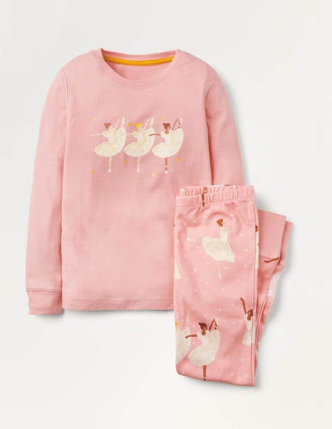 Cosy Long John Pajamas - Formica Pink/ Gold Ballerinas Cosy Long John Pajamas - Formica Pink/ Gold Ballerinas