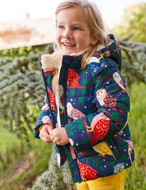 Cosy Padded Jacket - College Navy Owls Cosy Padded Jacket - College Navy Owls