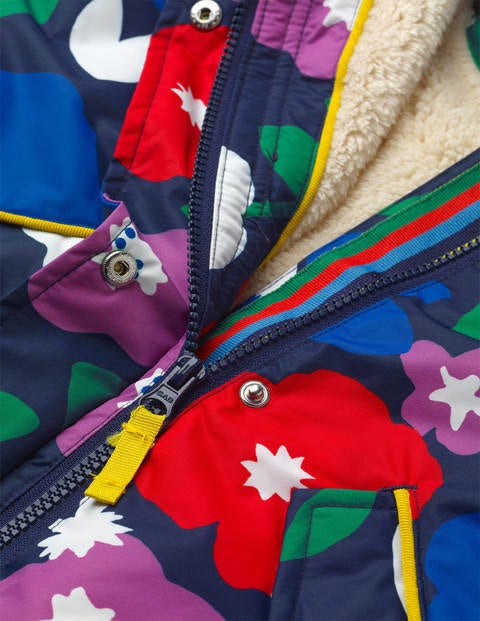 Sherpa-lined Anorak - College Navy Paintbox Floral Sherpa-lined Anorak - College Navy Paintbox Floral