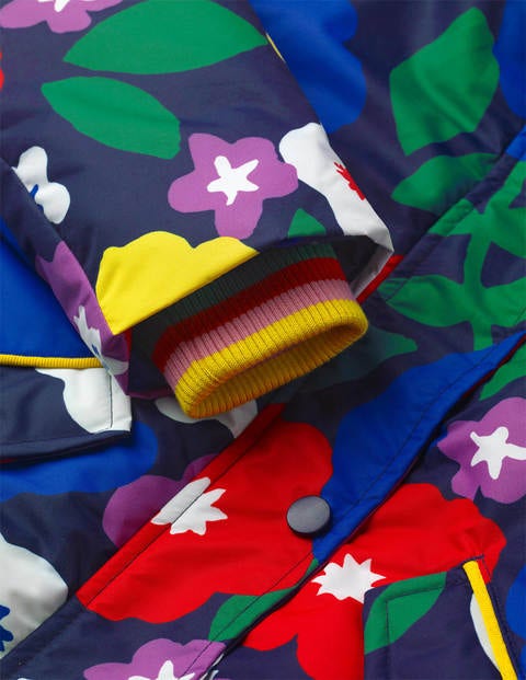 Sherpa-lined Anorak - College Navy Paintbox Floral Sherpa-lined Anorak - College Navy Paintbox Floral