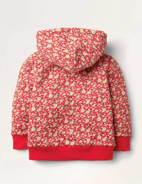 Shaggy-lined Hoodie - Cherry Tomato Vintage Daisy Shaggy-lined Hoodie - Cherry Tomato Vintage Daisy