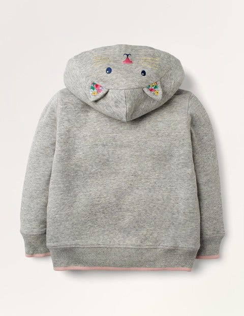Fun Shaggy-Lined Hoodie - Grey Marl Cat Fun Shaggy-Lined Hoodie - Grey Marl Cat