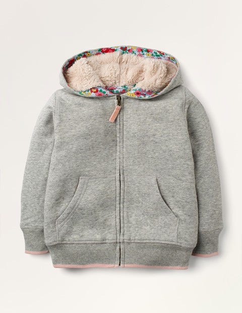 Fun Shaggy-Lined Hoodie - Grey Marl Cat Fun Shaggy-Lined Hoodie - Grey Marl Cat