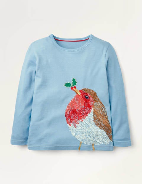 Superstitch Animal T-shirt - Frost Blue Robin Superstitch Animal T-shirt - Frost Blue Robin