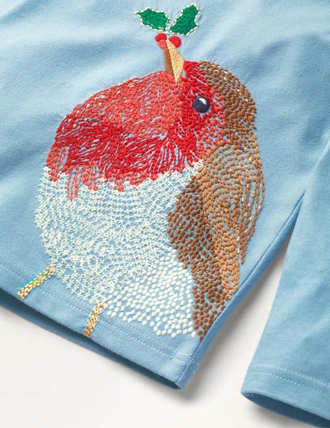 Superstitch Animal T-shirt - Frost Blue Robin Superstitch Animal T-shirt - Frost Blue Robin