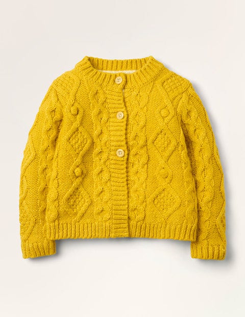 Cable Cardigan - Honeycomb Yellow Cable Cardigan - Honeycomb Yellow