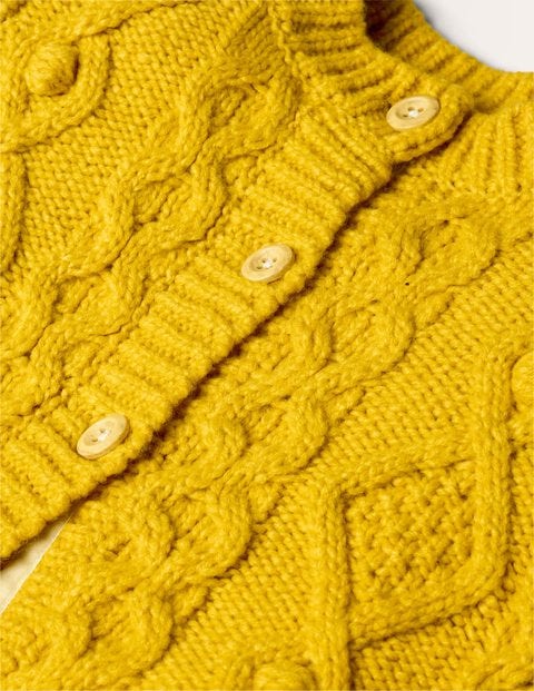 Cable Cardigan - Honeycomb Yellow Cable Cardigan - Honeycomb Yellow