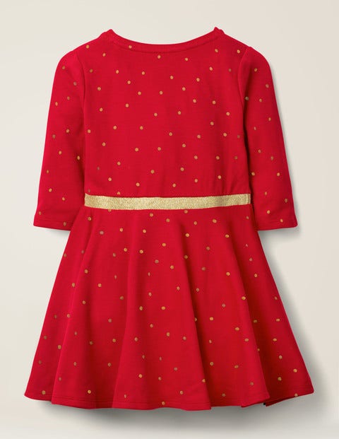 Spotty Jersey Dress - Red and Gold Foil Spot Spotty Jersey Dress - Red and Gold Foil Spot