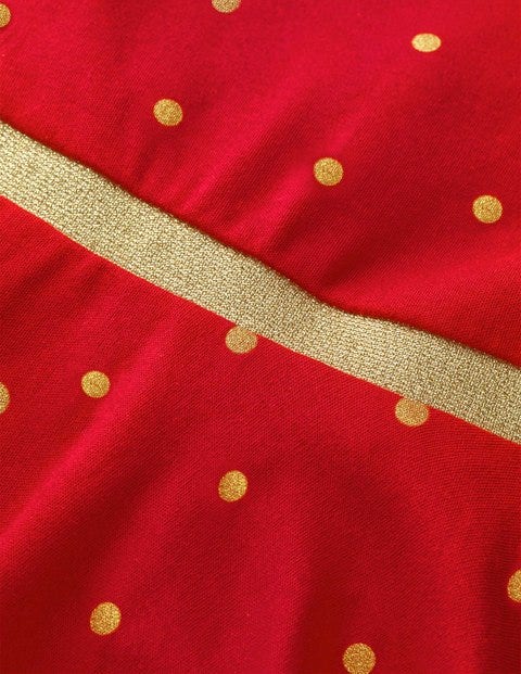 Spotty Jersey Dress - Red and Gold Foil Spot Spotty Jersey Dress - Red and Gold Foil Spot