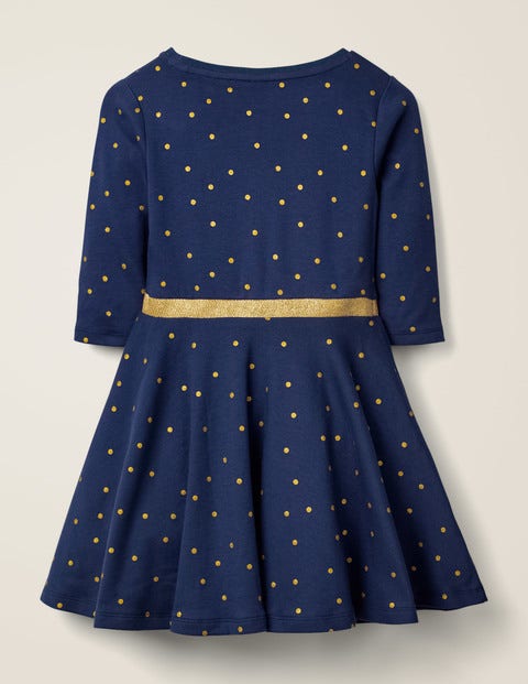 Spotty Jersey Dress - Navy and Gold Foil Spot Spotty Jersey Dress - Navy and Gold Foil Spot