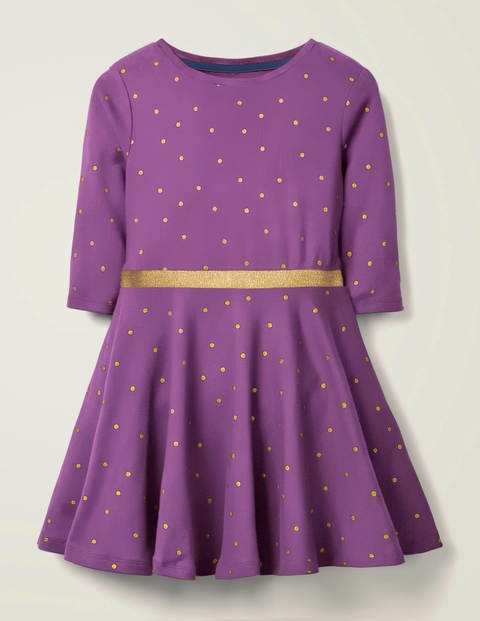 Gepunktetes Jerseykleid - Violett, Folientupfen Gepunktetes Jerseykleid - Violett, Folientupfen