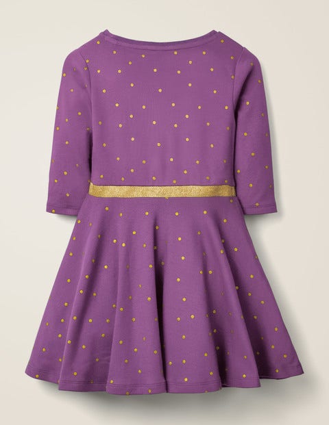 Gepunktetes Jerseykleid - Violett, Folientupfen Gepunktetes Jerseykleid - Violett, Folientupfen