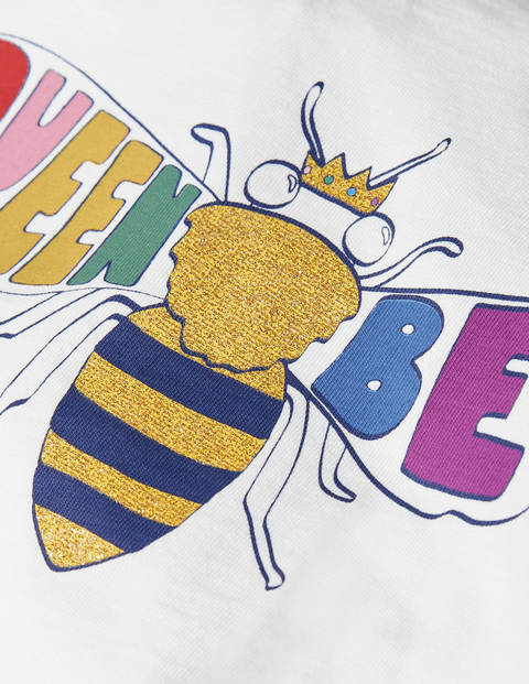 Raglan Logo T-shirt - Ivory/Grey Marl Queen Bee Raglan Logo T-shirt - Ivory/Grey Marl Queen Bee