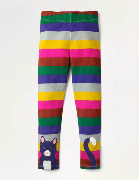 Fun Appliqué Leggings - Multi Stripe Cat Fun Appliqué Leggings - Multi Stripe Cat