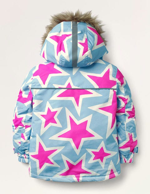 All-weather Waterproof Jacket - Frost Blue Stars