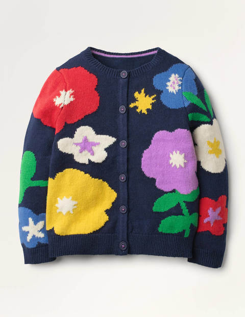 Fun Cardigan - College Navy Flowers Fun Cardigan - College Navy Flowers