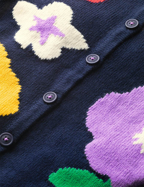 Fun Cardigan - College Navy Flowers Fun Cardigan - College Navy Flowers