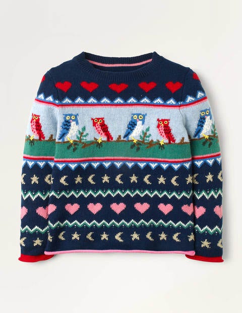 Cosy Owl Fair Isle Jumper - College Navy Owl Fairisle Cosy Owl Fair Isle Jumper - College Navy Owl Fairisle