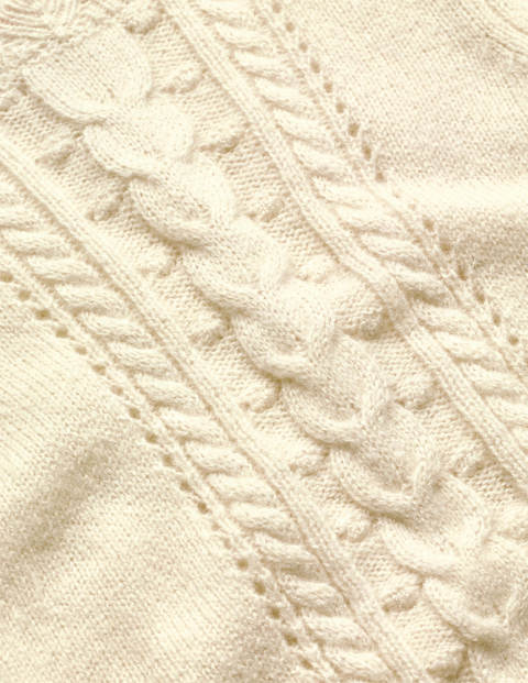 Pull torsadé en pointelle - Écru Pull torsadé en pointelle - Écru