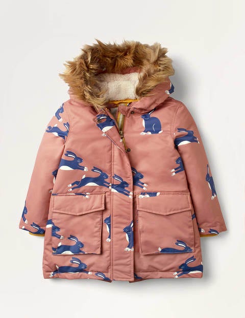 Cosy Waterproof Parka - Dusky Rose Pink Bunny Cosy Waterproof Parka - Dusky Rose Pink Bunny