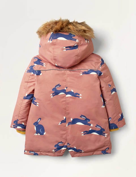 Cosy Waterproof Parka - Dusky Rose Pink Bunny Cosy Waterproof Parka - Dusky Rose Pink Bunny