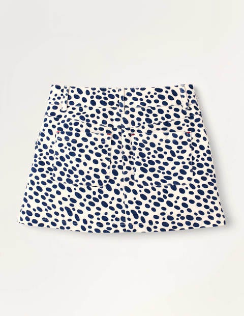 Button-through Dalmatian Skirt - Ivory and Navy Dalmatian Spot Button-through Dalmatian Skirt - Ivory and Navy Dalmatian Spot