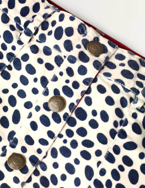 Button-through Dalmatian Skirt - Ivory and Navy Dalmatian Spot Button-through Dalmatian Skirt - Ivory and Navy Dalmatian Spot