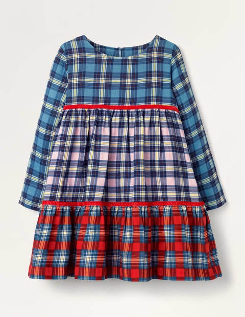 Tiered Woven Dress - Multi Check Tiered Woven Dress - Multi Check
