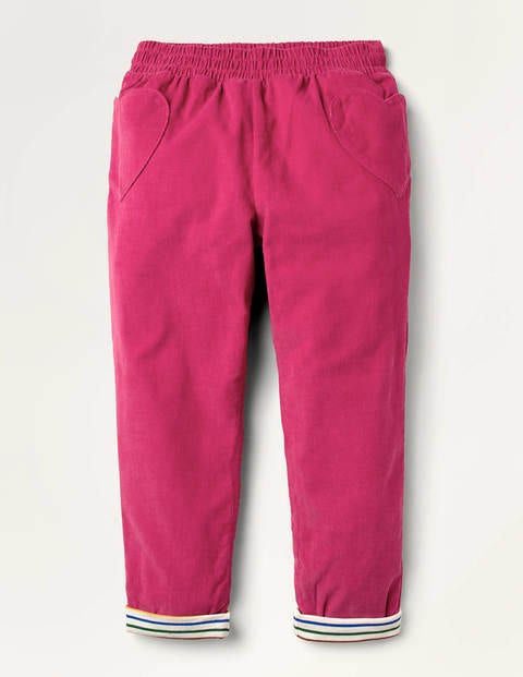 Pantalon à enfiler en velours côtelé doublé - Rose bonbon Pantalon à enfiler en velours côtelé doublé - Rose bonbon