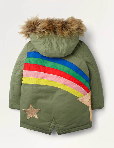 Cosy Rainbow Star Parka - Army Rainbow Star Cosy Rainbow Star Parka - Army Rainbow Star
