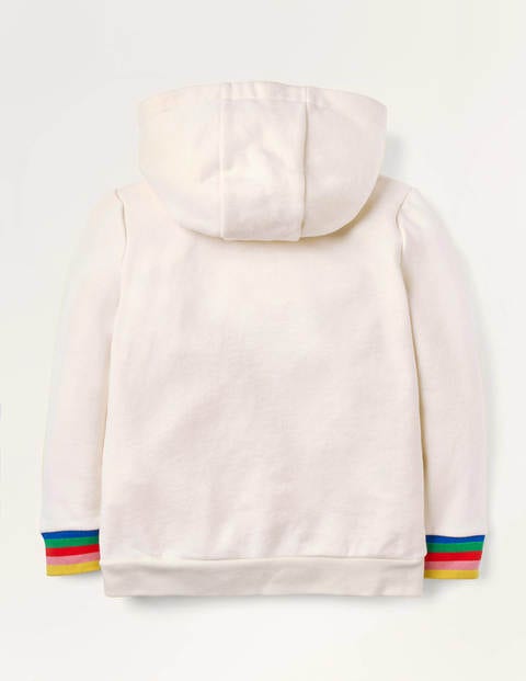 Cosy Sparkle Appliqué Hoodie - Ivory Hearts Cosy Sparkle Appliqué Hoodie - Ivory Hearts