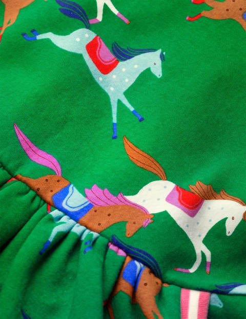 Cosy Printed Sweatshirt Dress - Highland Green Horses Cosy Printed Sweatshirt Dress - Highland Green Horses