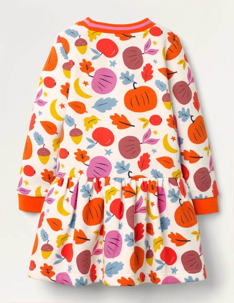 Cosy Printed Sweatshirt Dress - Multi Harvest Pumpkins Cosy Printed Sweatshirt Dress - Multi Harvest Pumpkins