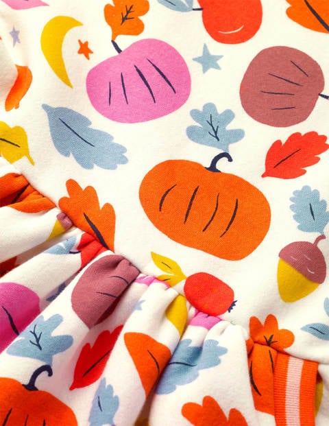 Cosy Printed Sweatshirt Dress - Multi Harvest Pumpkins Cosy Printed Sweatshirt Dress - Multi Harvest Pumpkins