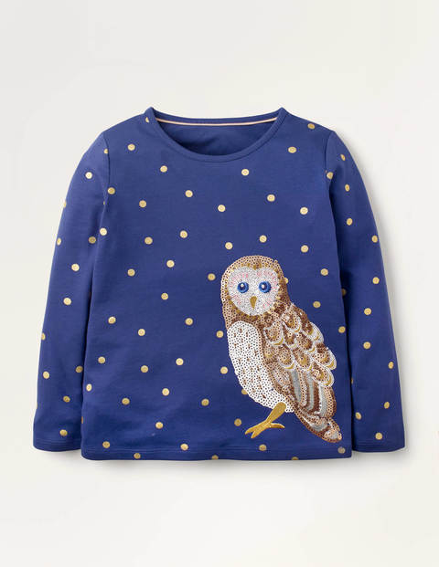 T-Shirt mit majestätischen Tieren - Segelblau, Eule T-Shirt mit majestätischen Tieren - Segelblau, Eule