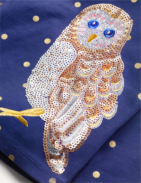 T-Shirt mit majestätischen Tieren - Segelblau, Eule T-Shirt mit majestätischen Tieren - Segelblau, Eule