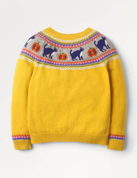Cosy Fair Isle Cardigan - Honeycomb Yellow Cats Cosy Fair Isle Cardigan - Honeycomb Yellow Cats