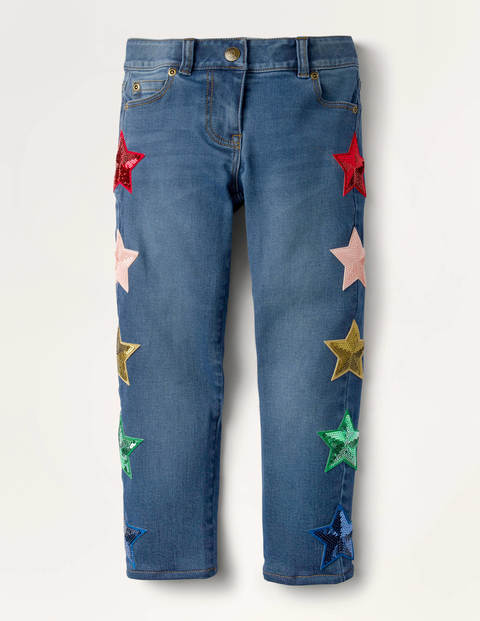sequin embellished jeans