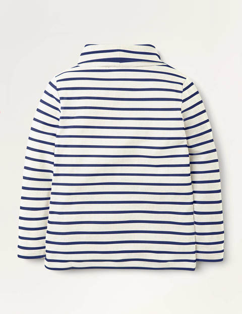 Roll Neck Supersoft T-shirt - Ivory/Starboard Blue Roll Neck Supersoft T-shirt - Ivory/Starboard Blue