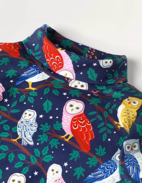Roll Neck Supersoft T-shirt - College Navy Owls Roll Neck Supersoft T-shirt - College Navy Owls