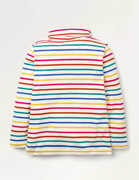 Roll Neck Supersoft T-shirt - Rainbow Multi Stripe Roll Neck Supersoft T-shirt - Rainbow Multi Stripe