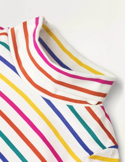 Roll Neck Supersoft T-shirt - Rainbow Multi Stripe Roll Neck Supersoft T-shirt - Rainbow Multi Stripe