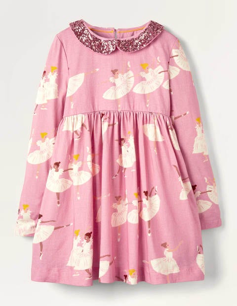Party-Kleid mit Glitzerkragen - Kirschblütenrosa, Ballerinas Party-Kleid mit Glitzerkragen - Kirschblütenrosa, Ballerinas
