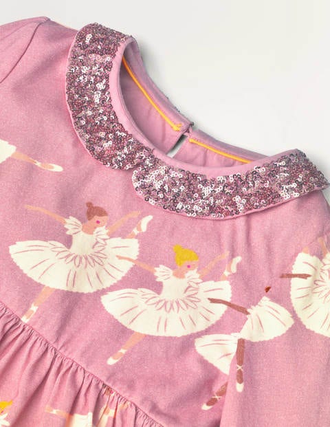 Party-Kleid mit Glitzerkragen - Kirschblütenrosa, Ballerinas Party-Kleid mit Glitzerkragen - Kirschblütenrosa, Ballerinas