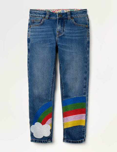 Embellished Rainbow Jeans - Rainbow Denim Embellished Rainbow Jeans - Rainbow Denim