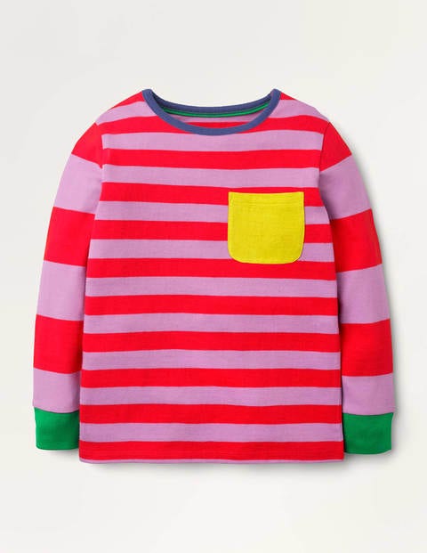T-Shirt mit Streifen und Mustermix - Peperonirot/Lila T-Shirt mit Streifen und Mustermix - Peperonirot/Lila