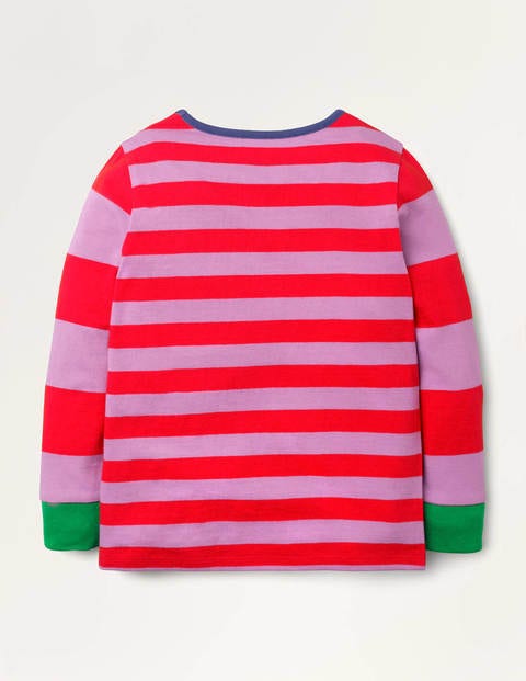 T-Shirt mit Streifen und Mustermix - Peperonirot/Lila T-Shirt mit Streifen und Mustermix - Peperonirot/Lila