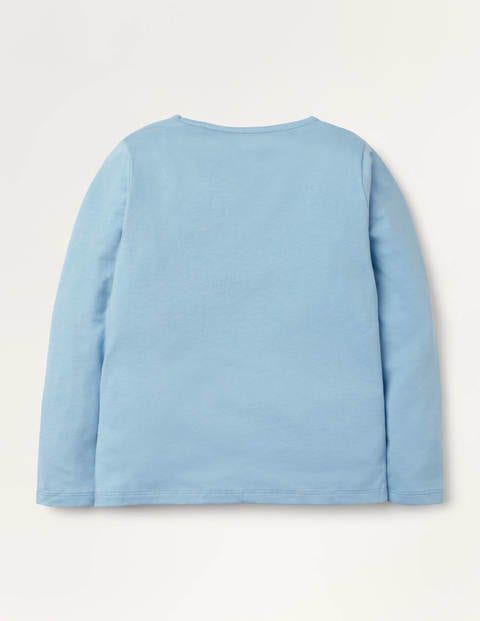 Oberteil mit Ballerina-Applikation - Eisblau, Hase Oberteil mit Ballerina-Applikation - Eisblau, Hase